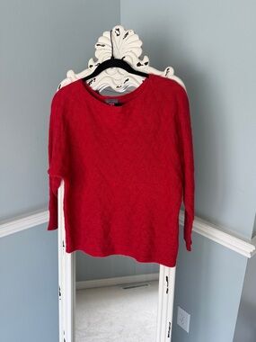 Vince Camuto Women’s Bright Red Cable Crew Sweater